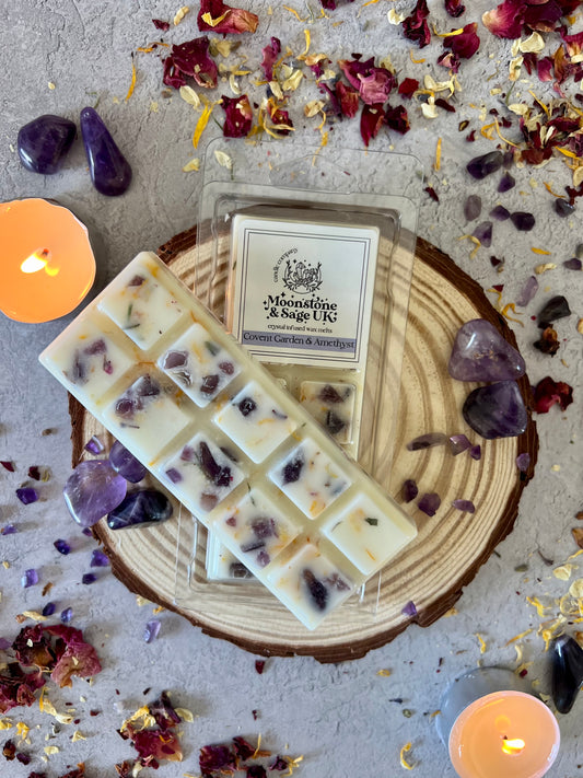 COVENT GARDEN (Spa Type) Crystal Infused Wax Melt Snap Bar with Amethyst Chips