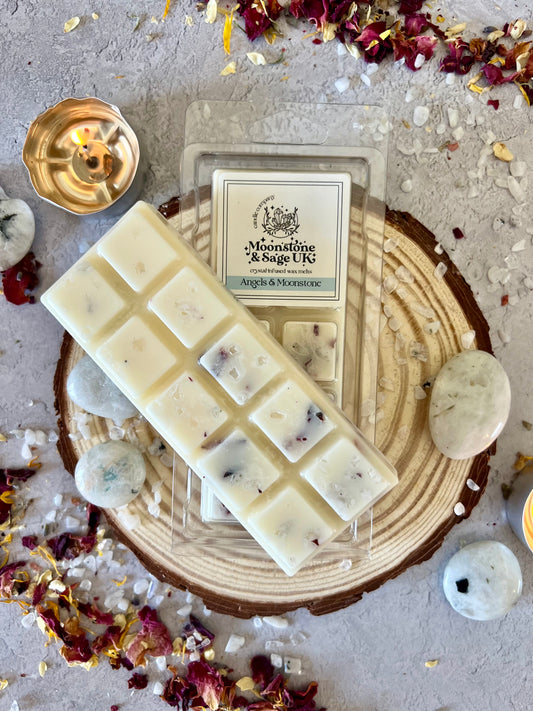 ANGELS Crystal Infused Wax Melt Snap Bar with Moonstone Chips