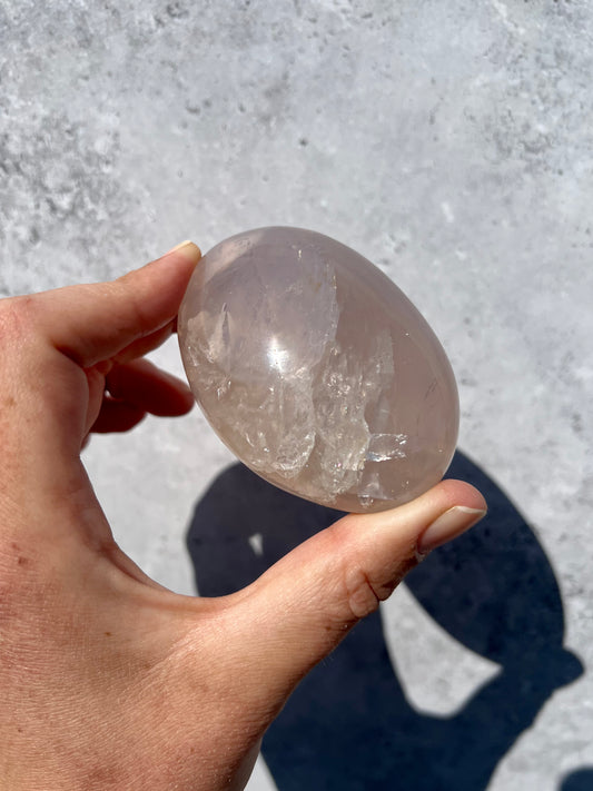 Blue Rose Quartz Palmstone F